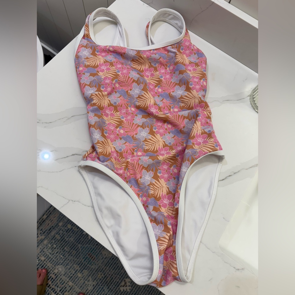 Sold out Lainsnow x Tiare Hawaii Pink and Purple Floral Swimsuit size small